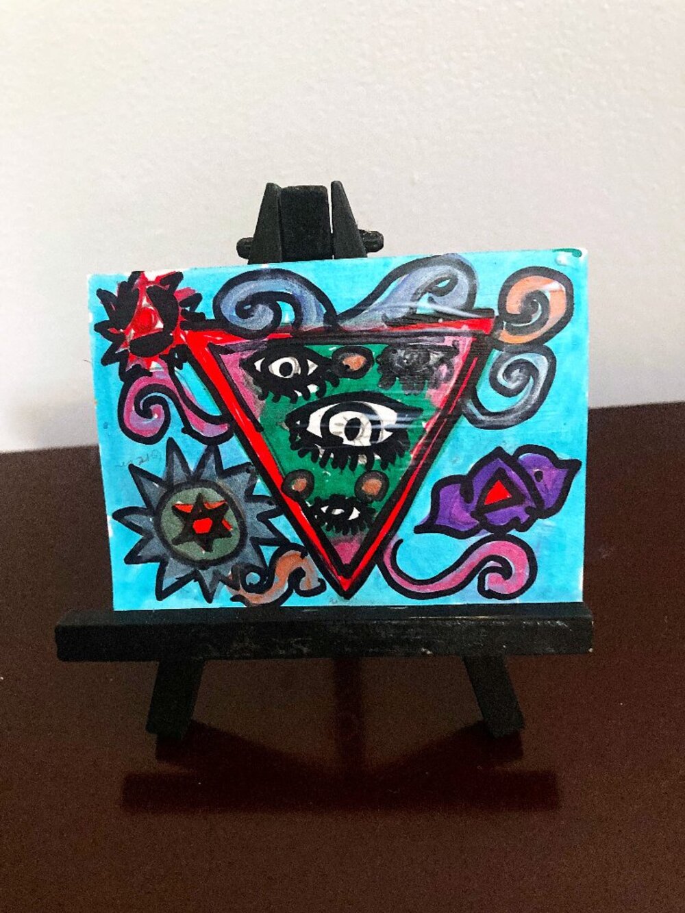 Original Hand Painted ACEO Card, Seeing and Beholding signed by the Artist
